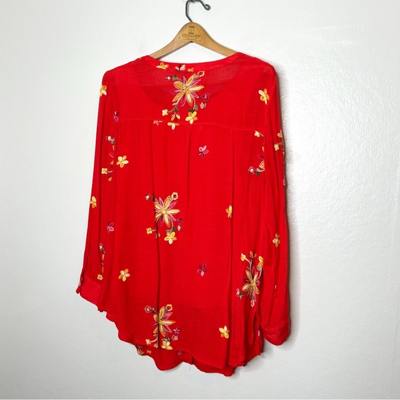 Figueroa & Flower Dress Barn Floral Embroidered Button Front‎ Tunic Blouse Plus - Picture 9 of 9